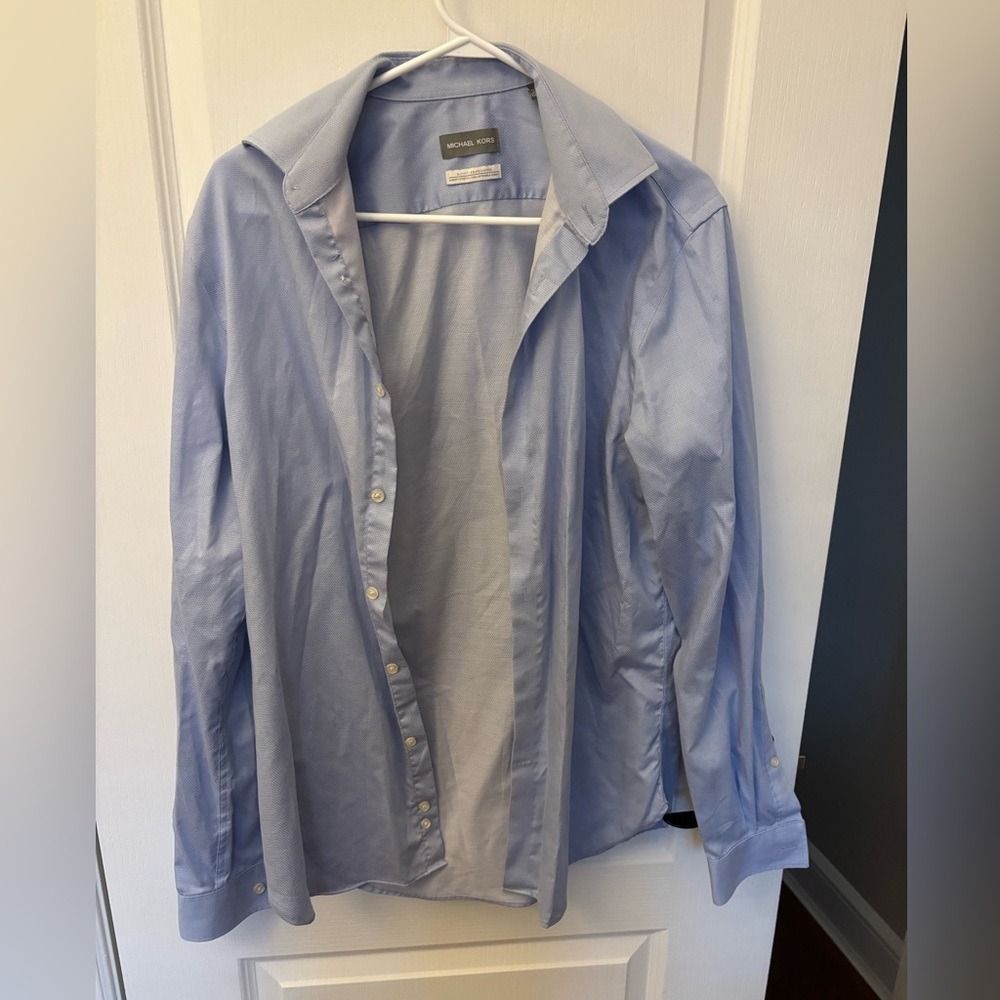 Michael Kors Men's Light Blue Dress Shirt